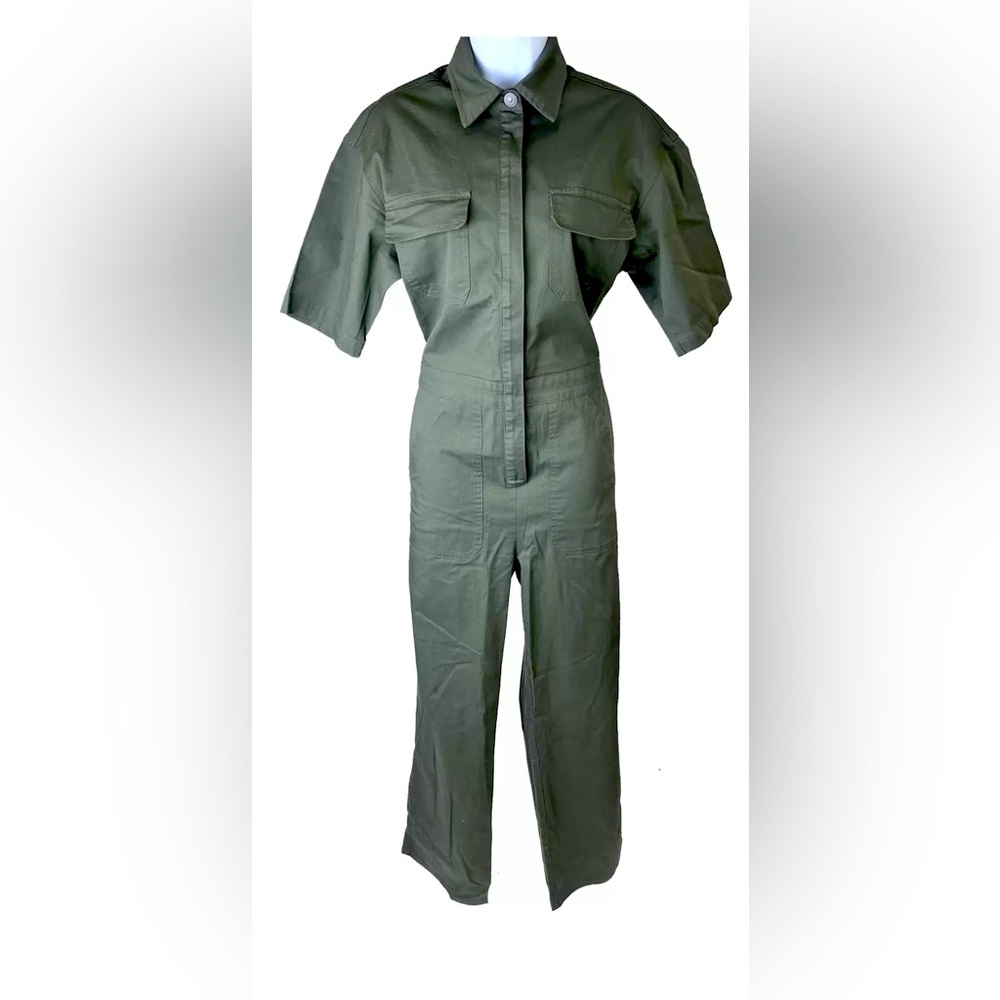Rivet Utility dark green zip up jumpsuit